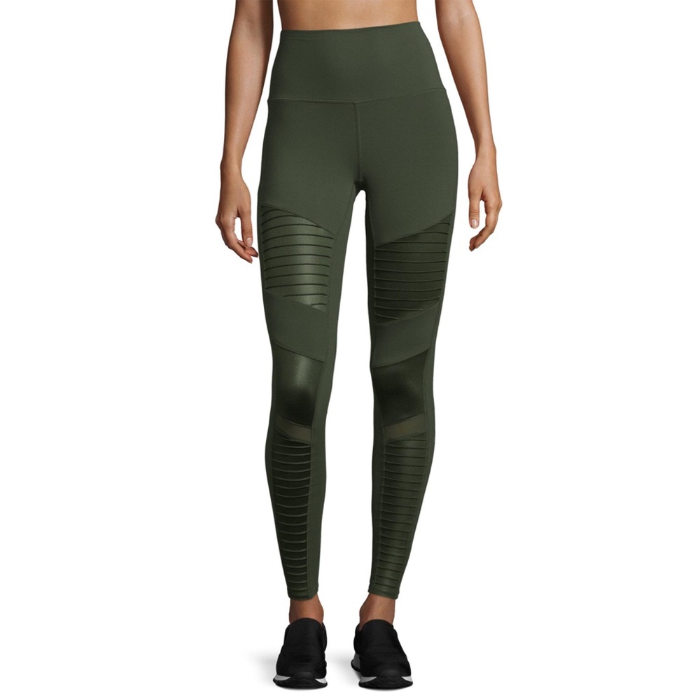 Alo Yoga High Rise Moto Leggings Size Small Hunter Green